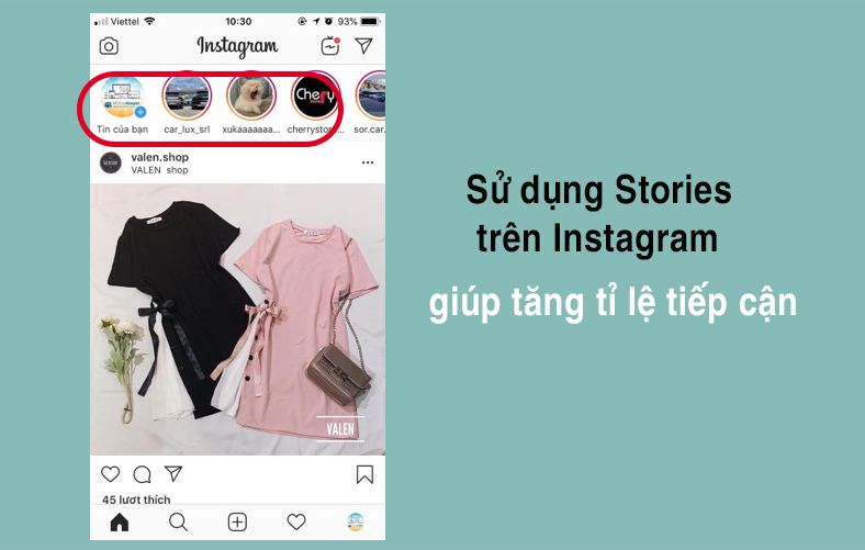 Sử dụng stories trên instagram