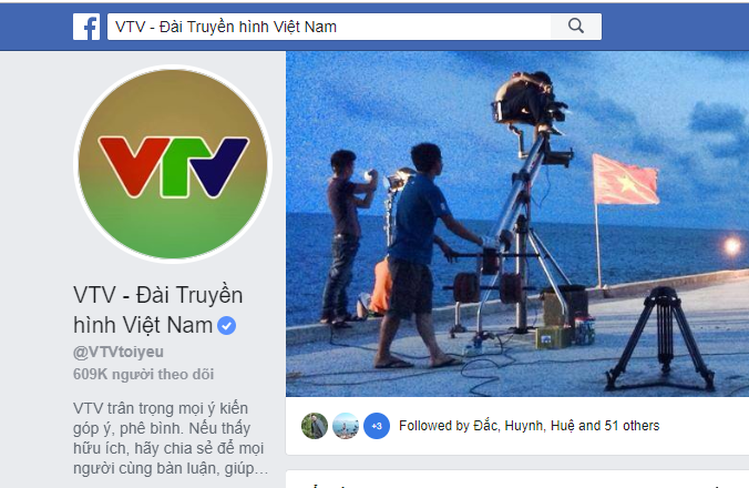 Dấu tích xanh trên fanpage VTV - Đài Truyền hình Việt Nam