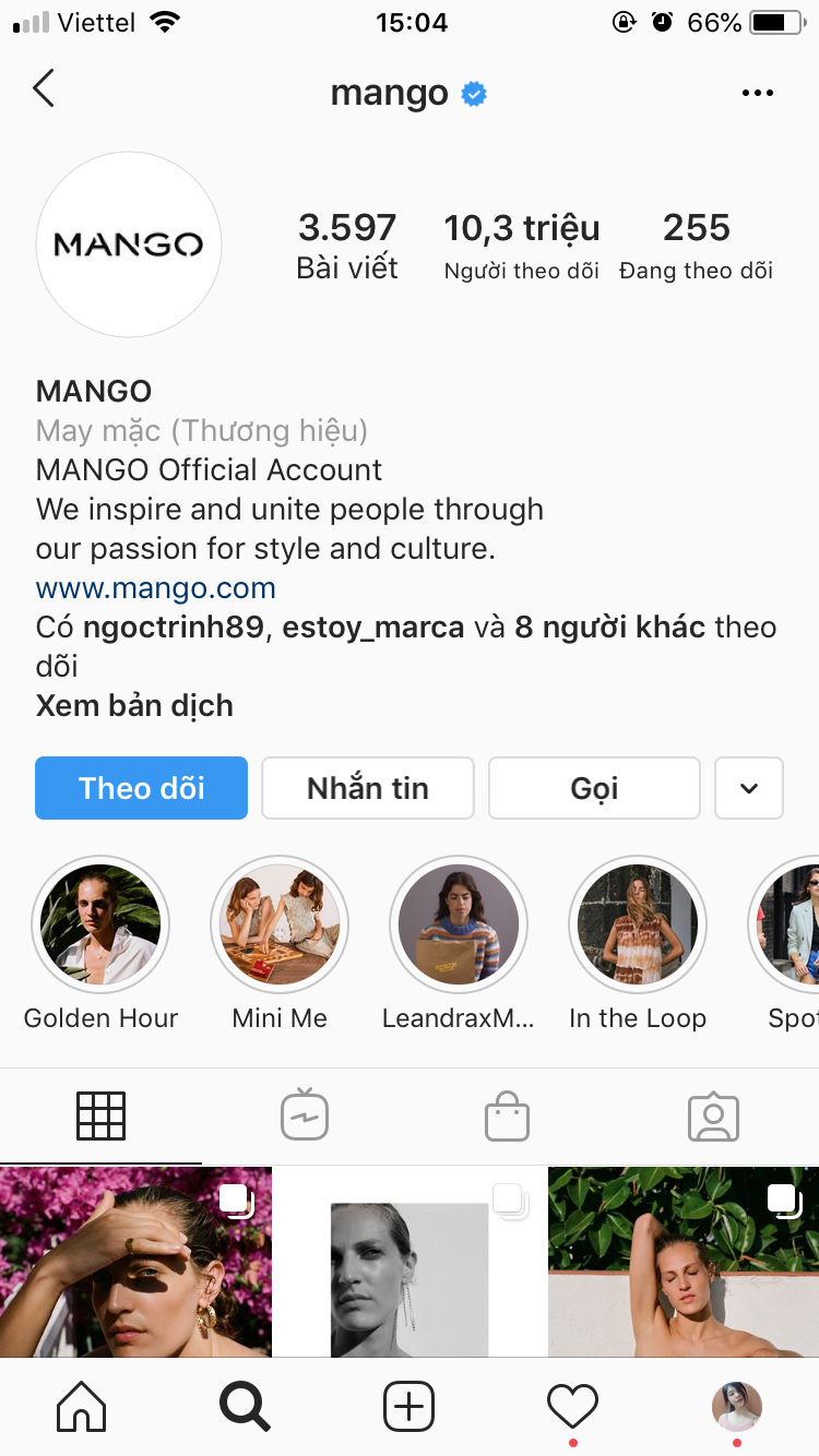 Mango trên Instagram
